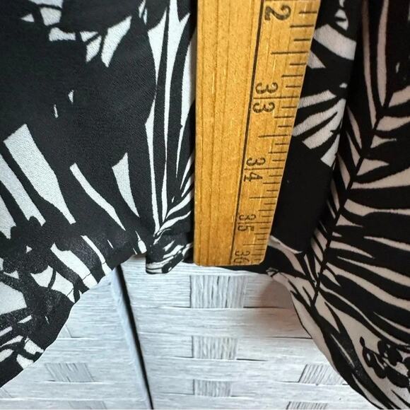 Lane Bryant Tunic Womens Vneck black white Beaded Trim Kimono kaftan plus size - Picture 4 of 7